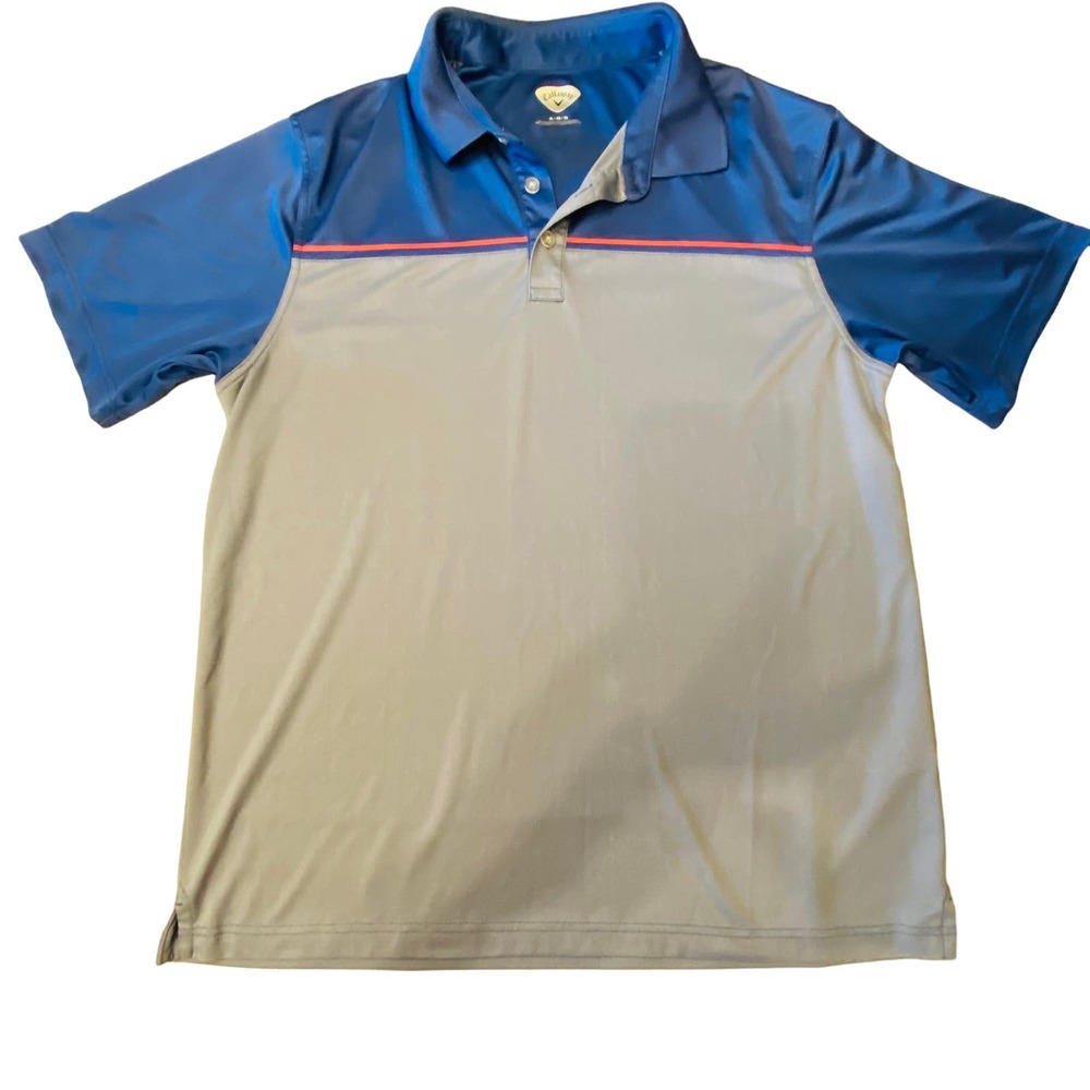 Callaway Soft Touch Color Block Golf Polo Shirt Collared Men’s XL Blue Gray